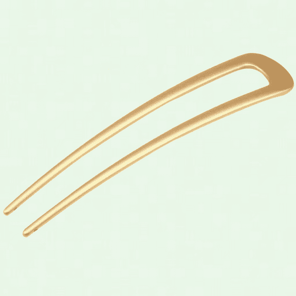 Retro Hanfu Hairpin, Chinese Metal U Shaped Hair Stick Fork Clip, Glossy Gold, Women Hairpin