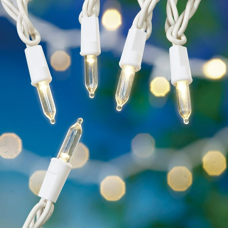 Mainstays 100-Count White Wire Outdoor LED Mini String Lights - 100 ct