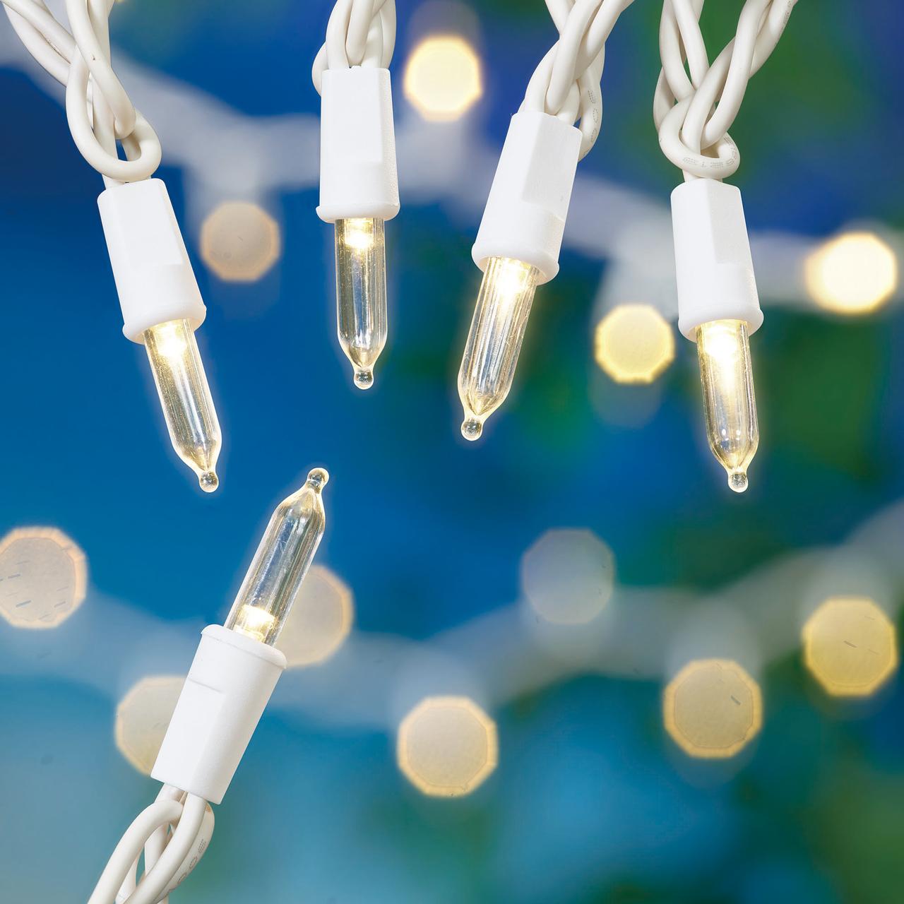 Mainstays 100-Count Warm White LED Mini Outdoor String Lights with White Wire - image 2 of 9