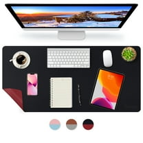 Tocorpie Dual-Sided Desk Pad 23x13" Waterproof PU Leather Desk Mat Keyboard Mat Large Black