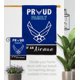thumbnail image 4 of Bandera de jardín Breeze Decor con el lema "Orgulloso aviador familiar", de la Fuerza Aérea Armada de los Estados Unidos, USAF, veterano militar estadounidense, oficial retirado, decoración para el, 4 of 5