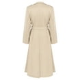 thumbnail image 2 of TTAO Womens Lapel Trench Coat Open Front Belted Long Peacoat Jacket Classic Windproof Overcoat Beige S, 2 of 7