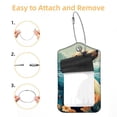 thumbnail image 2 of Sea Lion Square PU Leather Luggage Tags, 2 Pack, with Privacy Cover and Stainless Steel Ring - Suitable for Travel, Backpack, Handbag - Bag Tags, Handbag Tags, 2 of 7
