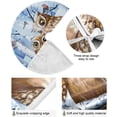 thumbnail image 5 of FMSHPON Christmas Winter Owls Birds Snowflakes Xmas Christmas Tree Skirt Stand Mat for Holiday Party Decoration Indoor Outdoor 36 inches, 5 of 6