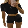 thumbnail image 4 of Short de Sécurité pour Femmes Couleur Unie Tricoté Côtelé Taille Haute, 4 of 5