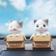 thumbnail image 1 of Juego de 2 muñecos de resina con cabeza de gato que mueven la cabeza, adornos para el interior del coche, regalos, juguetes, accesorios para niños., 1 of 5