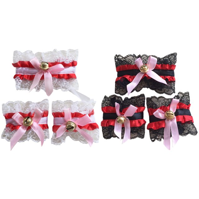Gargantilla de encaje transparente con colgante de campana, collar, correa para la muñeca, accesorios sexis para mujer