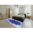 thumbnail image 5 of Ahgly Company Machine Washable Indoor Rectangle Transitional Jeans Blue Area Rugs, 4' x 6', 5 of 7