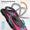 thumbnail image 5 of ELEHOLD Rugged Case for Samsung Galaxy Tab A11 2025,8.7-inch, Three-Layer Protection with Screen Protector Portable Folding Handle Grip 360° Rotating Kickstand Bracket Shockproof Cover,D, 5 of 7