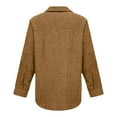 thumbnail image 5 of IROINNID Women's Corduroy Jacket Turndown Lapel Solid Color Long Sleeve Loose Pockets Buttons Tops Outerwear Corduroy Jacket Coat, Brown, 5 of 5