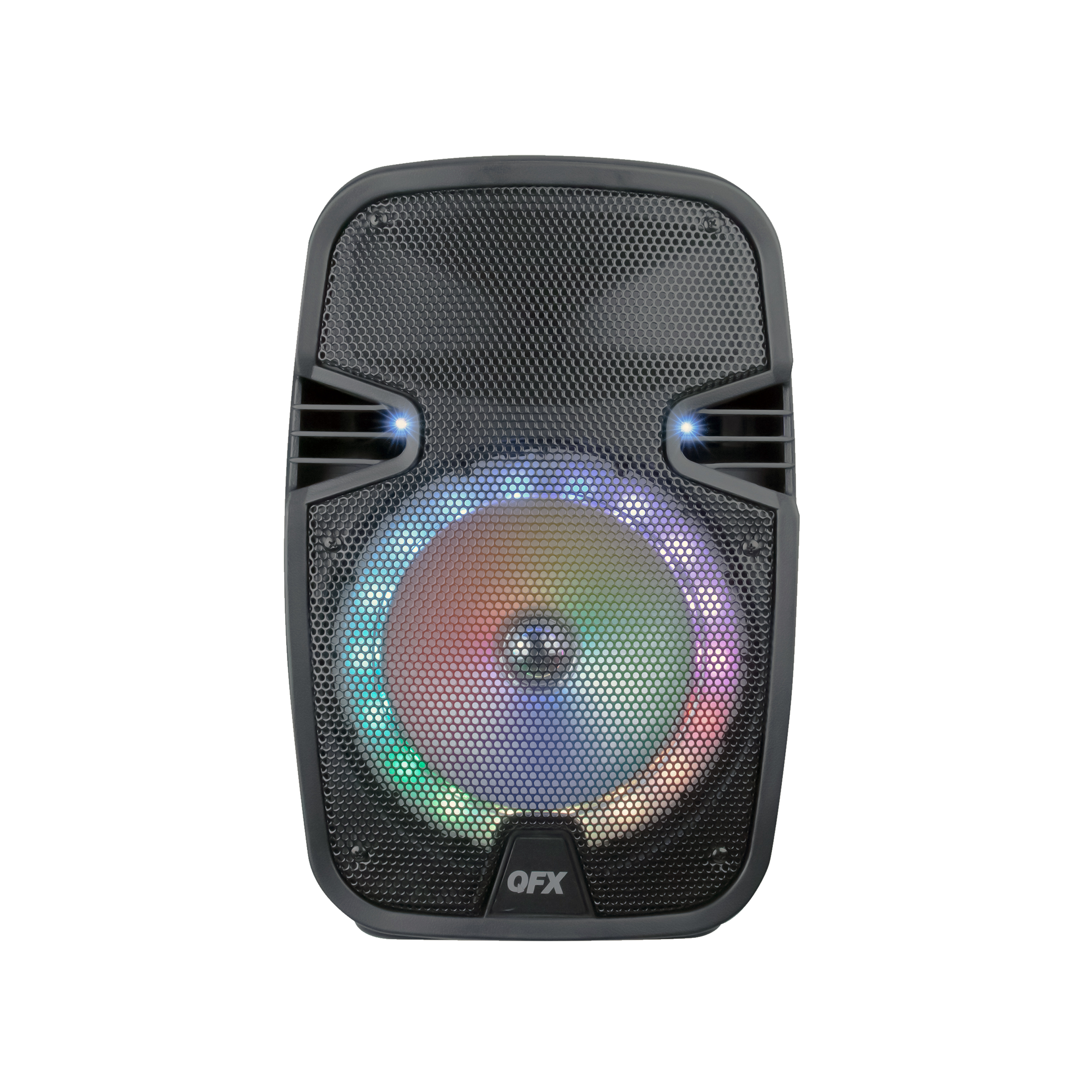 QFX PBX-8074 8” BLUETOOTH RECHARGEABLE SPEAKER WITH LED PARTY LIGHTS, INCLUDES WIRED MICROPHONE AND REMOTE - image 3 of 8