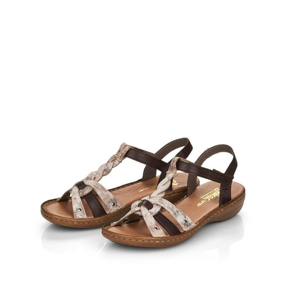 Rieker Women's 60838-31 Regina Wedge-Sandal, Rosa/Marone, 40 EU