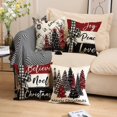 thumbnail image 4 of Set of 2 Christmas Decorative Throw Pillow Covers, Believe Noel Christmas & Joy Peace Love, Red & Black, 18x18 Inches, 4 of 4