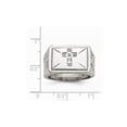 thumbnail image 2 of Gem & Harmony Mens Stainless Steel 1/20 Carat (Ctw) Diamond Cross Textured Rings for Men, 2 of 6