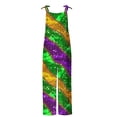 thumbnail image 4 of Moxiu Mardi Gras Overalls for Women Sparkly Sequin Glitter Sleeveless Wide Leg Pants Jumpsuits Carnival Party Bib Overalls 2025 Purple,M, 4 of 4