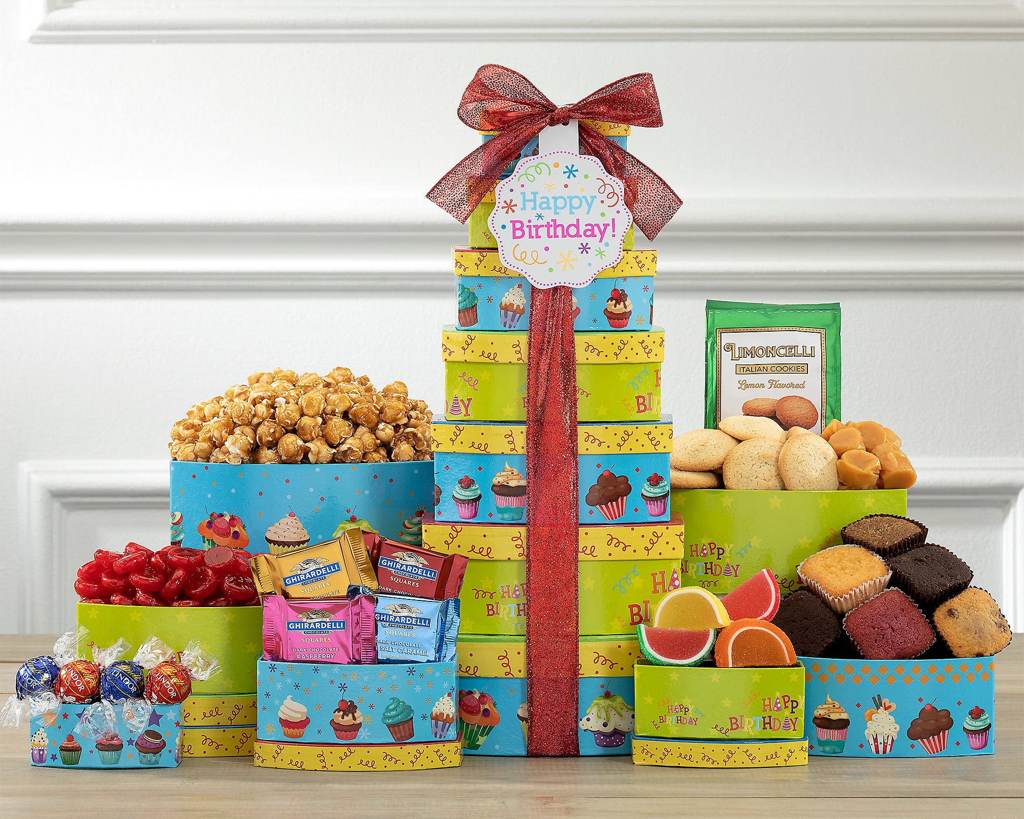 Best Wishes Happy Birthday Gift Tower by Wine Country Gift Baskets