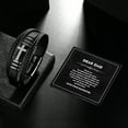 thumbnail image 6 of Jewmon Cross Leather Bracelet for Men Stainless Steel To My Dad Bracelet Bangle Father  Gift for Dad from Daughter, 6 of 9