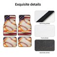 thumbnail image 4 of Kdxio Baseball Ball With Flag Print Car Floor Mats Universal SUV Front Rear Floor Foot Mats 4-Piece Full Set with Non-Slip Rubber Backing Car Accessories for Most Cars, 4 of 7