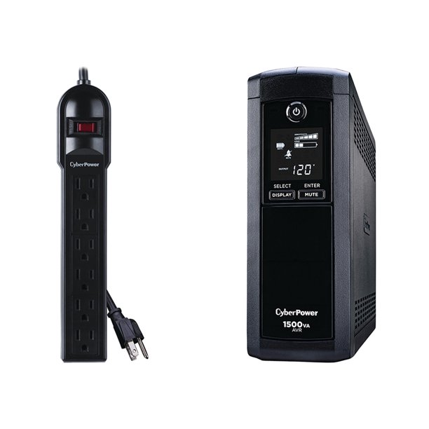 CyberPower 1500 UPS & 6 Outlet Surge Protector
