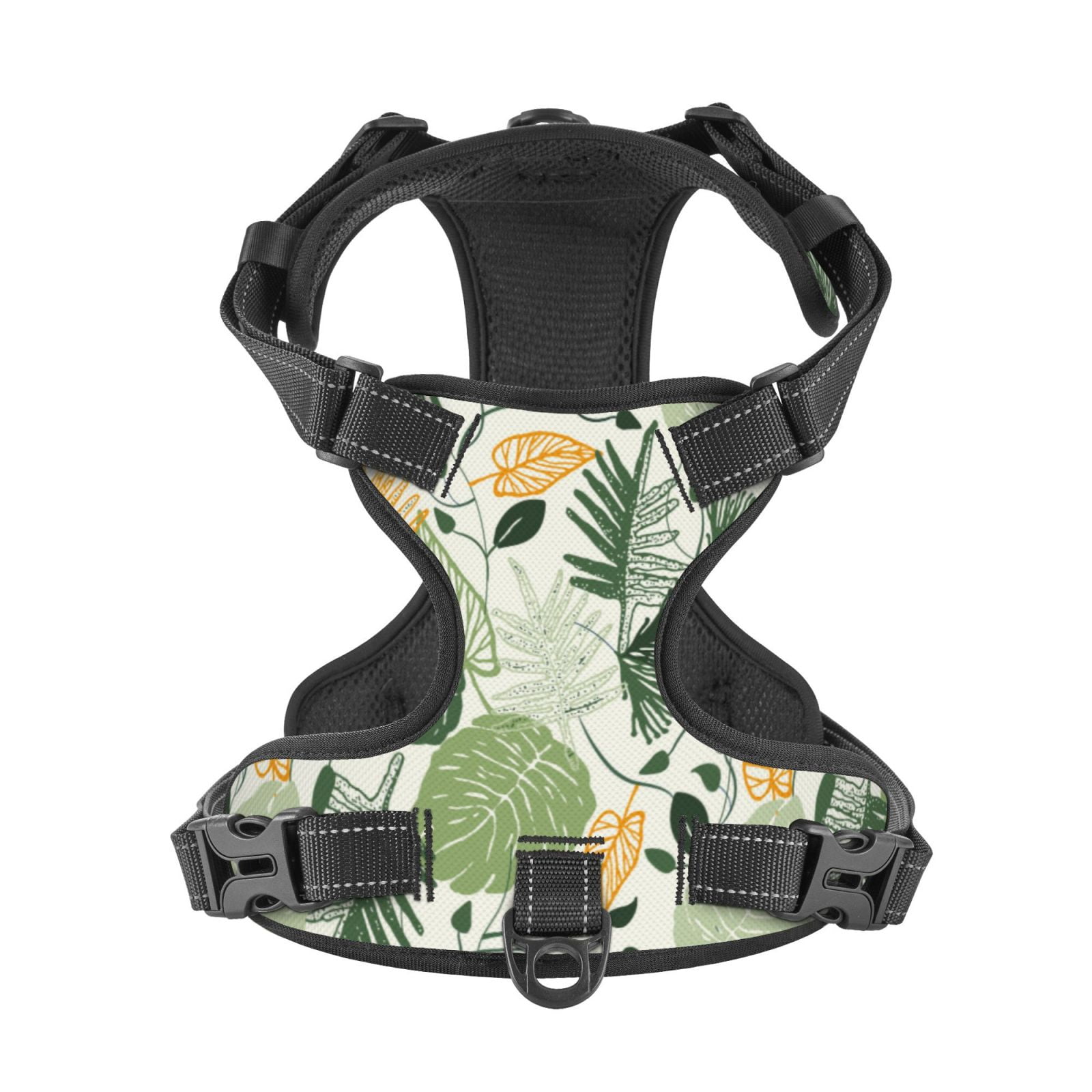 Kdxio Hawaiian Style Print No Pull Dog Harness Adjustable Reflective Oxford Easy Control Medium Large Dog Harness for Training and Everyday-X-Large