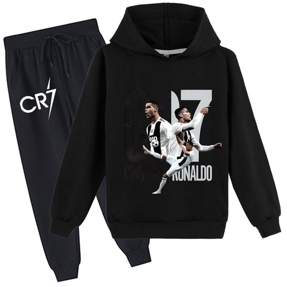 Cristiano Ronaldo Graphic Cotton Pullover Sweatpants 2 Piece Sweatsuit fits campus and daily looks