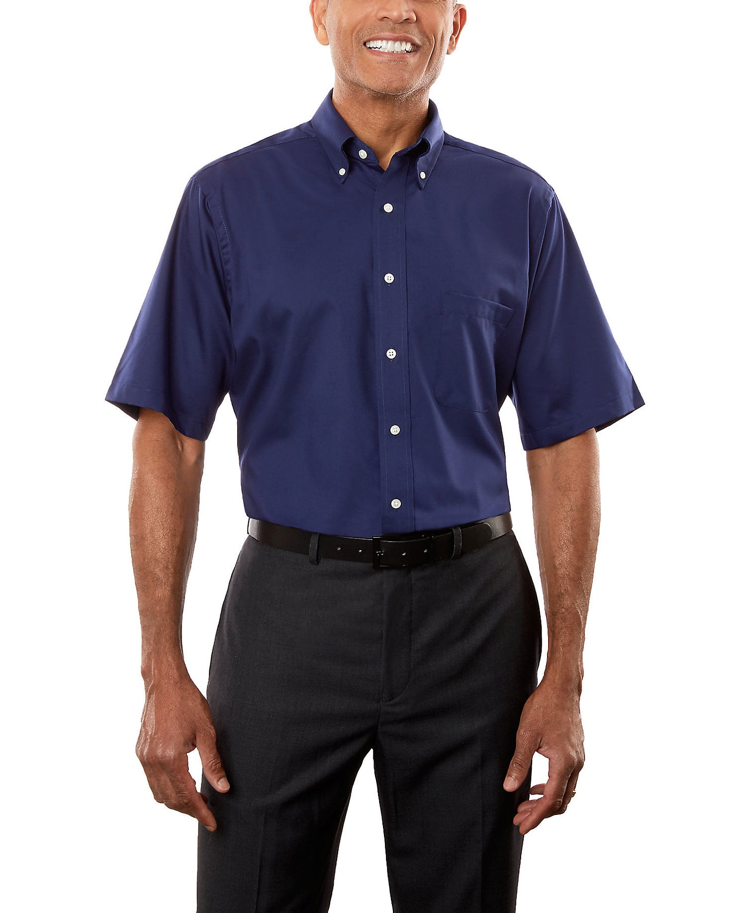 Van Heusen - Van Heusen Men's Twill Short Sleeve Dress Shirt - Walmart ...