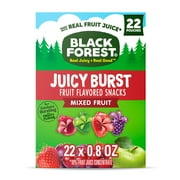 Black Forest Juicy Burst Fruit Flavored Snacks, Mixed Fruit Flavors, 0.8 oz, 22 Count