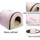 thumbnail image 3 of Cat Bed 2-in-1 Foldable Pet Bed for Cats and Small Dogs Pet Tent Cave Bed, Crystal Velvet Indoor Outdoor, Pink 42*36cm, 3 of 4