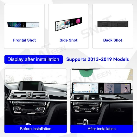 SNATEEN Dual 12.3 inch Carplay Screen/Radio/Multimedia Player for BMW 3 Series 4 Series 2013-2017 Universal Car Navigation/GPS Upgrade Headunit Android Display 1080P Touch Screen Replace System
