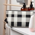 thumbnail image 6 of Leather Travel Bag Wash Bag Makeup Bag Storage Bag 7×5×2.4in For Daily Carrying And Short Trip White Buffalo Plaid Check Tartan Scotland_1, 6 of 8