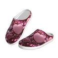 thumbnail image 2 of Fotbe Pink Glitter Heart Candy Pattern Women's Fuzzy Curly Fur Memory Foam Loafer Slippers Indoor Outdoor Slippers Winter Home Shoes-42/43, 2 of 7