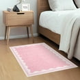 thumbnail image 2 of HOMERRY Washable Scalloped Print Area Rug for Living Room Non Slip Indoor Carpet Geometric Bordered Throw Rugs, 2' x 3' Pink, 2 of 5