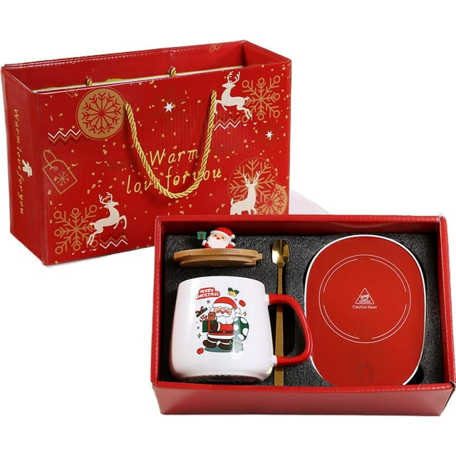 Ceramic Gift Box Cup Set for Christmas & New Year, Festive Holiday Mug with Decorations, 400ml Capacity, Romantic Warm Home Office Present