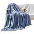 thumbnail image 6 of Exclusivo Mezcla Plush Fuzzy Large Fleece Throw Blanket (50" x 70", Stone Blue)- Soft, Warm and Lightweight, 6 of 8