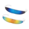 thumbnail image 1 of 2 Piezas Gafas de Sol Futuristas Estrechas Sunnimix Color Espejo Lente Visera, 1 of 8