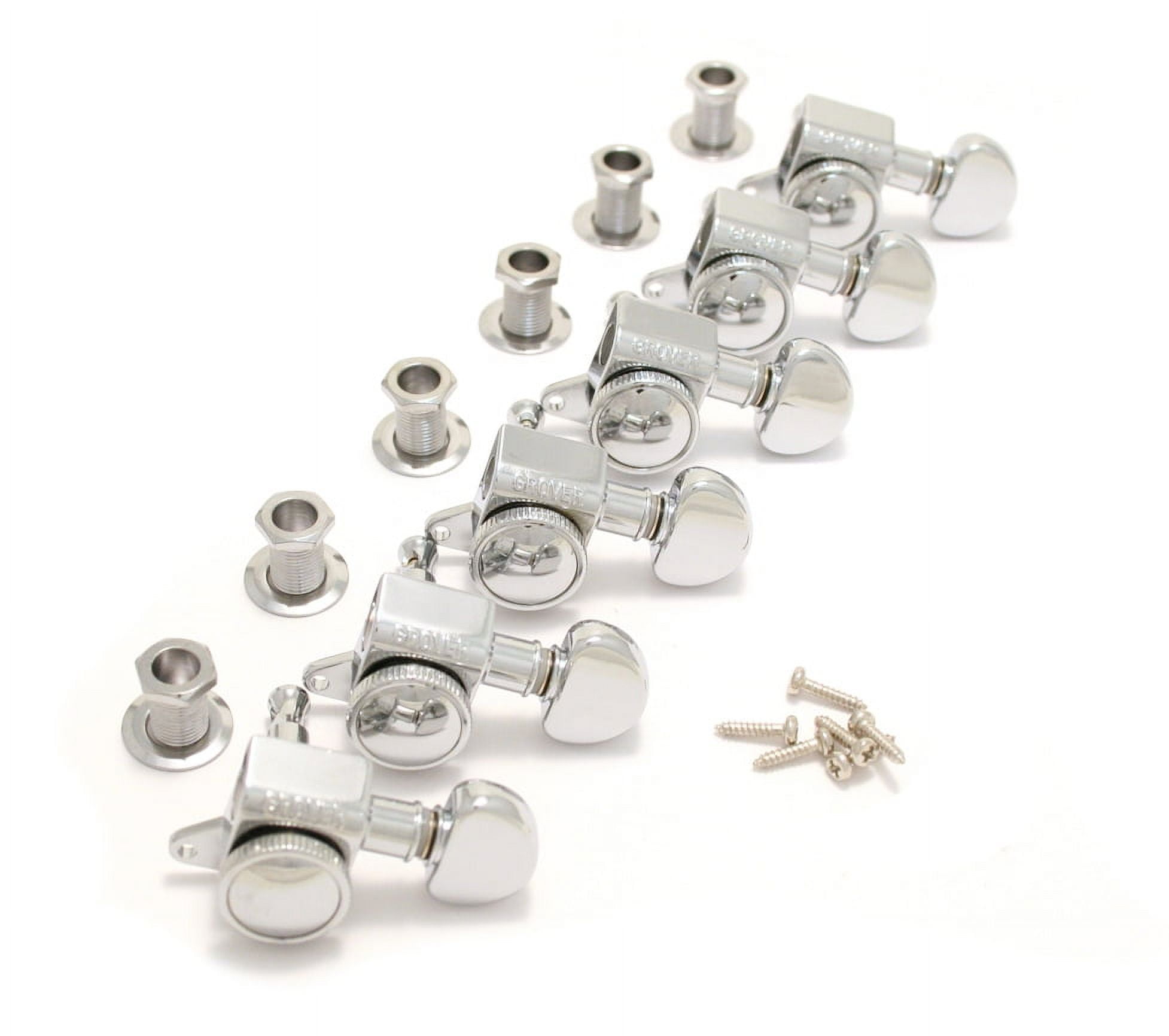 Grover  Mini Roto Grip Guitar Tuner 6-In-line, Chrome