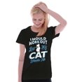 thumbnail image 3 of Crazy Cat Ladies Funny Gym Workout Womens Fitted Plus Size Graphic Tee Brisco Brands 2X, 3 of 5