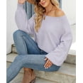 thumbnail image 4 of Fuzzy Texture Raglan Sweater Purple Small, 4 of 4