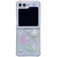 thumbnail image 4 of Compatible with Z Flip 5 Glitter Case Bling Clear Laser Heart Love Cute Pearl Soft Lightweight Shockproof Fashion Luxury Shockproof Cover for Women Girls, 4 of 13