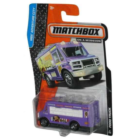 Matchbox MBX Adventure City (2013) Purple Food Truck Toy 8/120