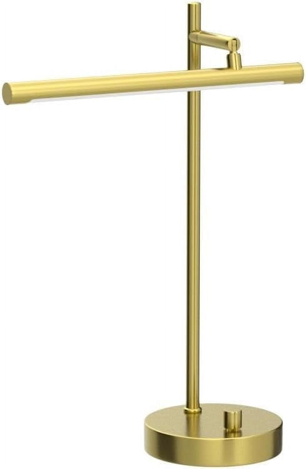 15" LED Integrated Desk Lamp, Matte Brass, 200 Lumens, Dimmer Rotary Switch
