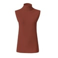 thumbnail image 5 of Zedker Women Sleeveless Mock Turtleneck Tank Tops Stretchy Layer Basic Solid Blouse Top Red Plus M, 5 of 9