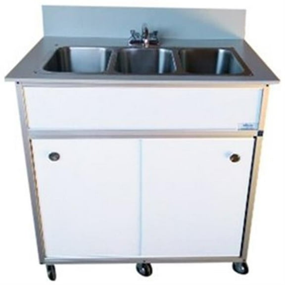 Monsam PSE-2003R Three Deep Compartment Portable Sink