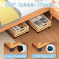 thumbnail image 3 of 2-Pack Bamboo Under Bed Storage Containers with Wheels, Under Bed Clothes Storage Basket with Large Dust Bag, Rolling UnderBed Storage for Bedroom, Dorm and Basement, Nature, 3 of 7