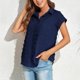 thumbnail image 4 of Blusa superior de la camisa de la rebeca del botón de la manga corta de la gasa del verano de la manera atractiva ocasional de las mujeres OAVQHLG3B Store lin121212, 4 of 4