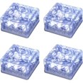 thumbnail image 1 of Tamaño 4x4 (paquete de 4 blancos) Luces solares de ladrillo Luz de camino solar Luces de pavimentación impermeables al aire libre Luz de paisaje Luz de cubo de hielo para jardín, patio, pasa, 1 of 5