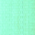 thumbnail image 1 of Ahgly Company Machine Washable Indoor Square Solid Turquoise Blue Modern Area Rugs, 6' Square, 1 of 4