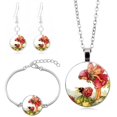 thumbnail image 1 of 925 Sterling Silver Teardrop Real Flower Drop Earrings, 1 of 5