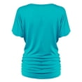 thumbnail image 3 of Made by Johnny V Neck Short Sleeve Dolman Top with Side Shirring XL JADE, 3 of 6