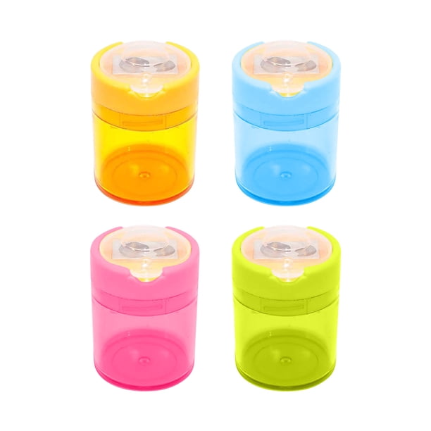 Estuche Para Lápices Sacapuntas manual con tapa, 2 agujeros, para lápices de colores y estándar, fácil de limpiar, portátil, para aula, hogar y oficina. Rkxzt